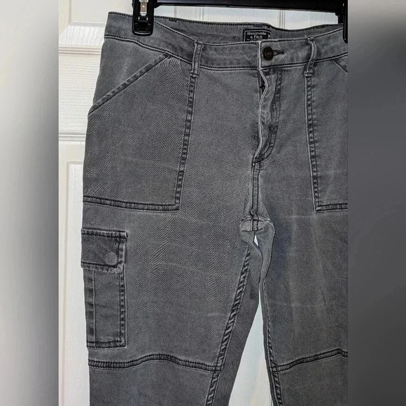 Abercrombie Fitch Cargo Pants Zip Ankle Womens 29 Slim‎ Gray - Picture 4 of 6